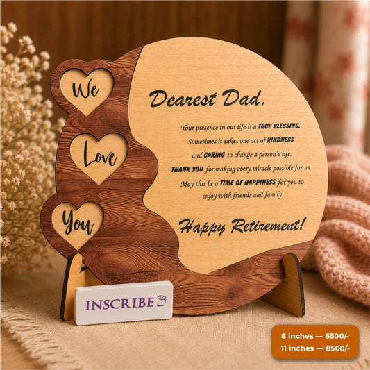 Wooden Grain Round Plaque.