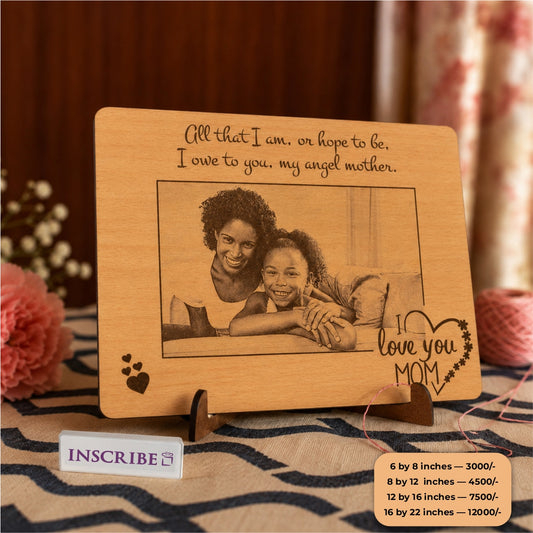 Wooden Heart Love Inscribed Photo Frame PF007