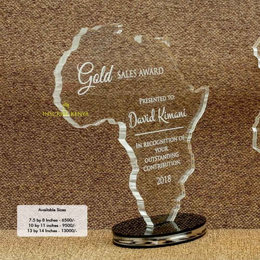 Africa Shaped Acrylic Award/Tophy Plaque A001
