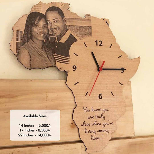 Africa shaped picture wall clock