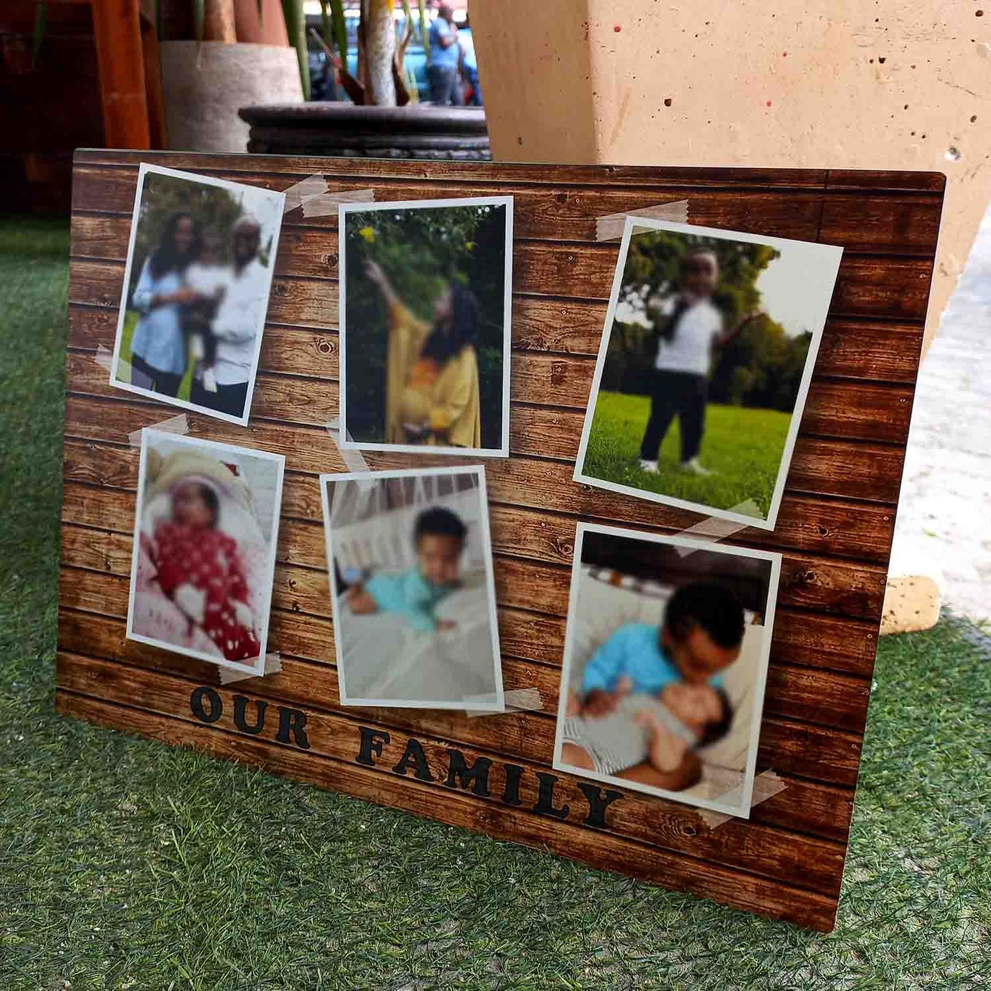 Acrylic Wooden look collage picture photo frame (11 by 15 Inches)