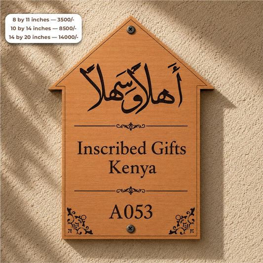 Wooden House Shaped Door Nameplate