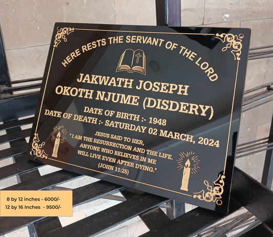 Acrylic Memorial Grave Plaque