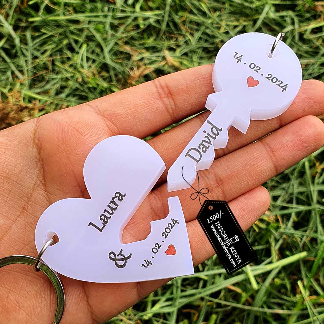 Acrylic Couple Pair Keychains – InscribedGiftsKe