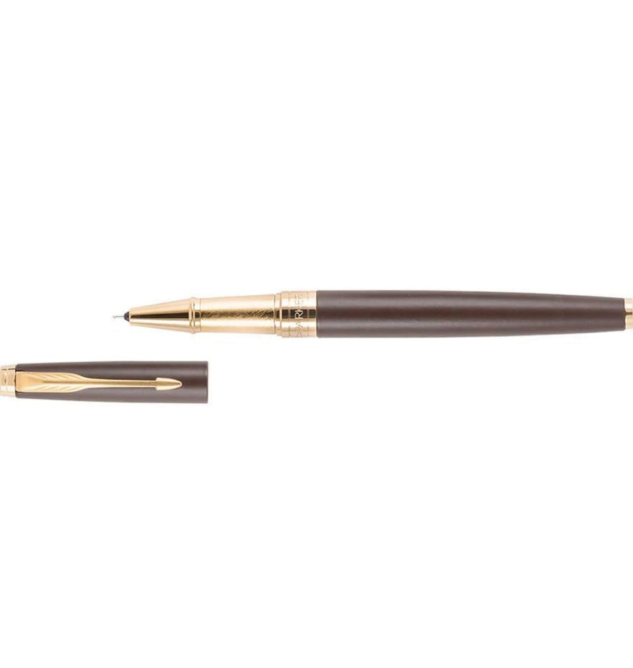 Parker Aster Matt Brown Gold Trim Roller ball Pen