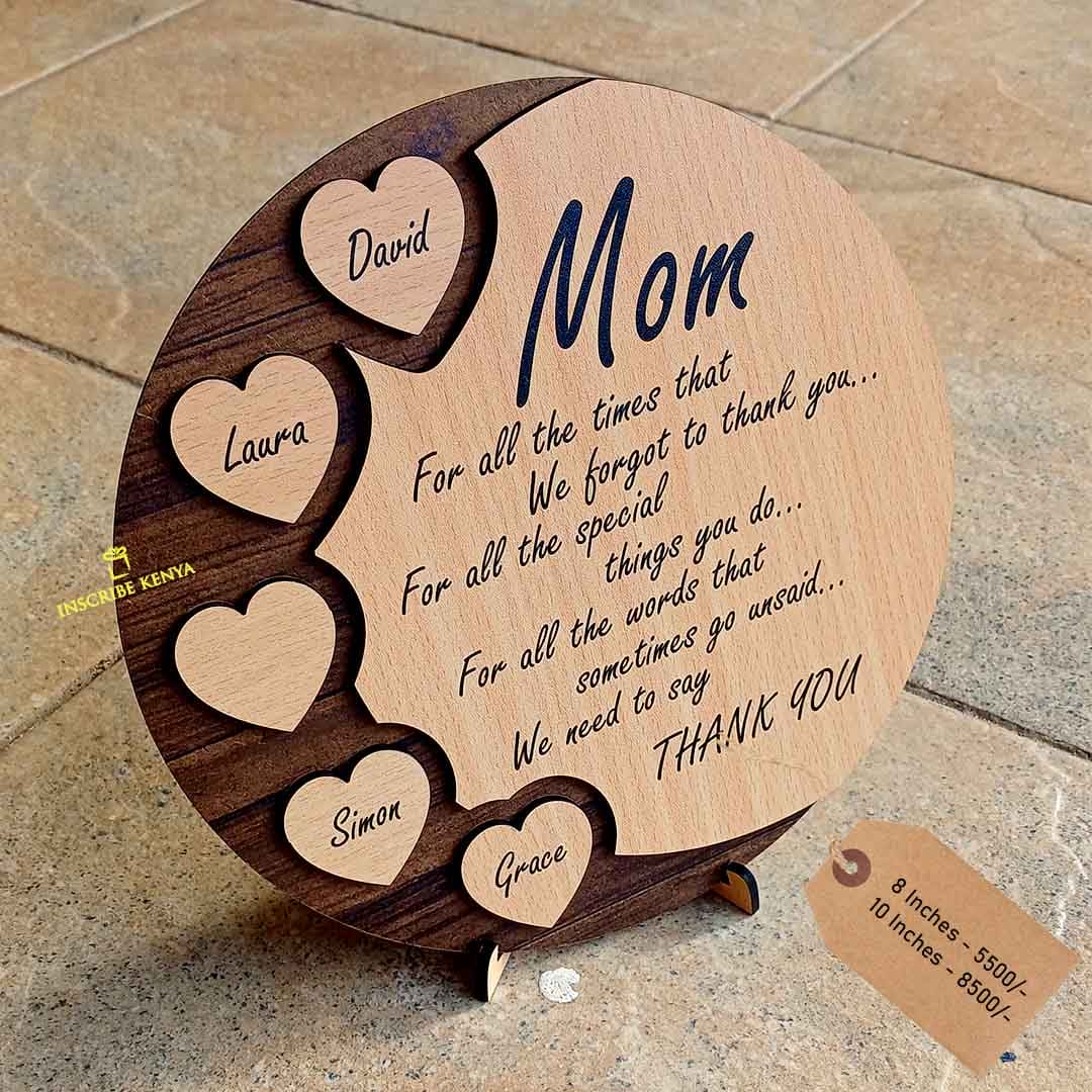 Round hearts Frame MOM – InscribedGiftsKe