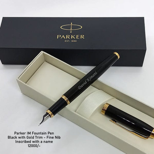Parker IM Gloss Black Gold Strip Fountain Pen