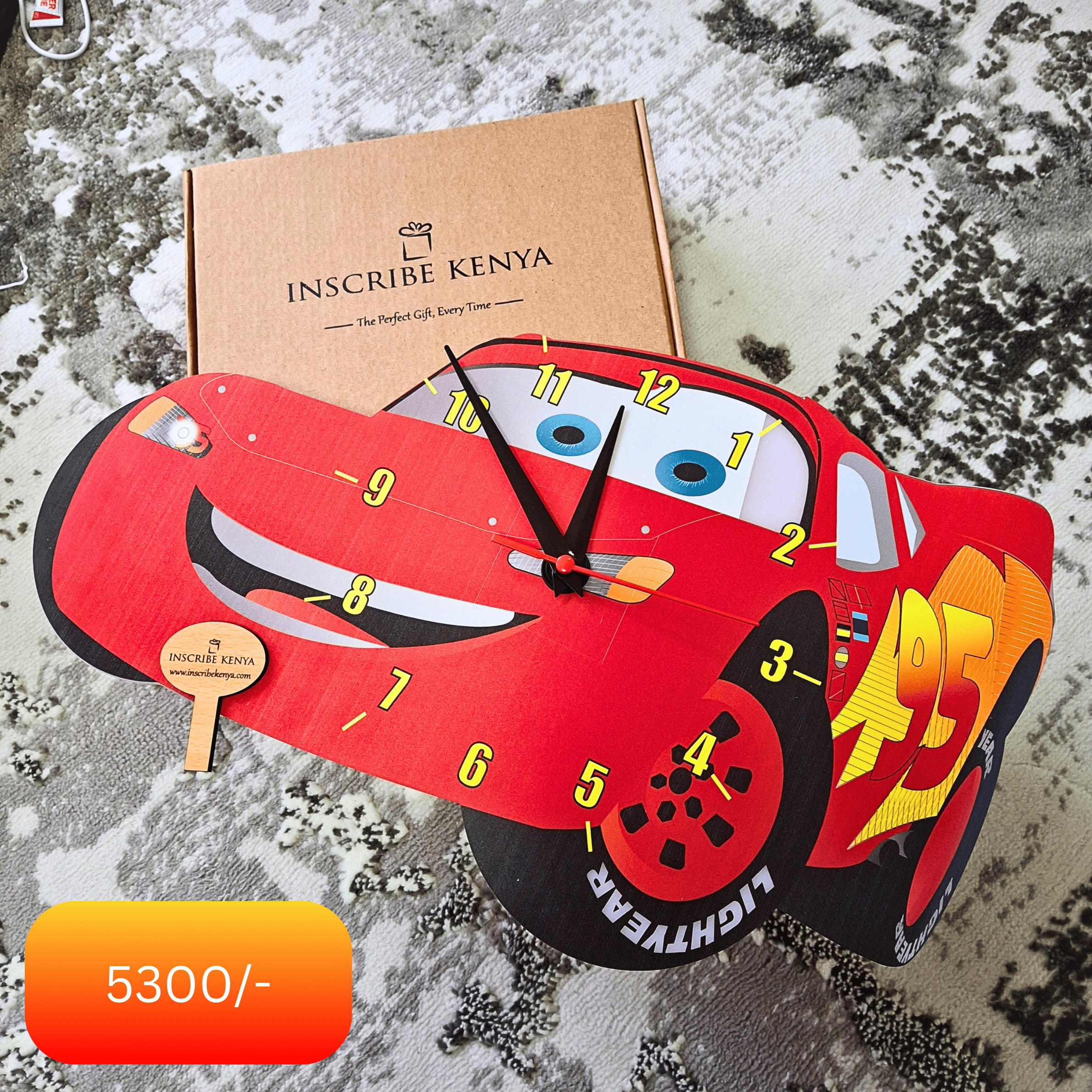 Car Clock Shape Cars Theme Car Shaped Wall Clock. – InscribedGiftsKe
