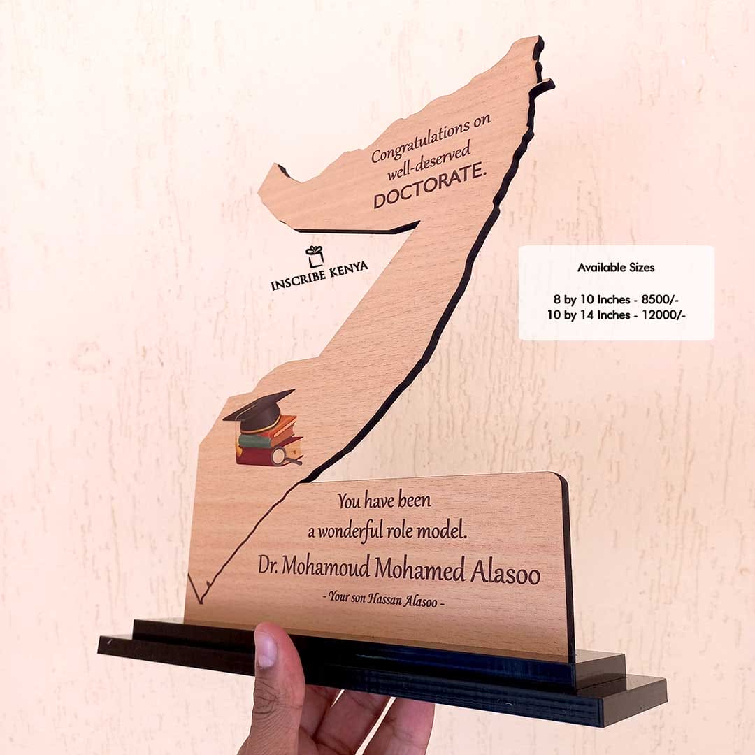 Somalia Map shaped acrylic award trophy