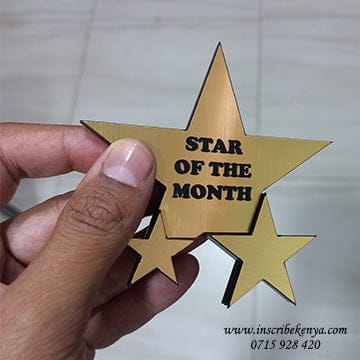 Star Badge - Gold, Acrylic
