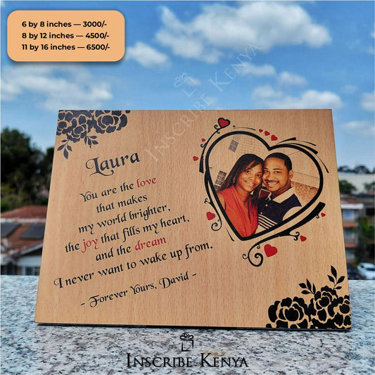 Heart Inscribed Picture Frame.