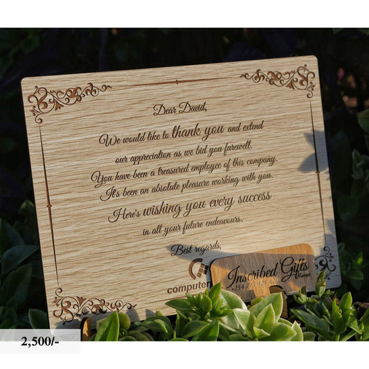 Wooden Floral Inscribed Message Frame MF003