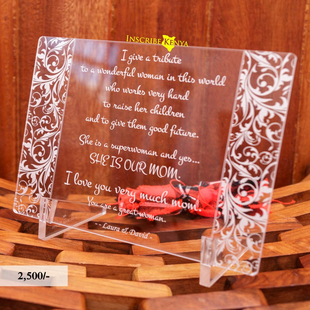 Acrylic Floral Inscribed Message Frame MF006