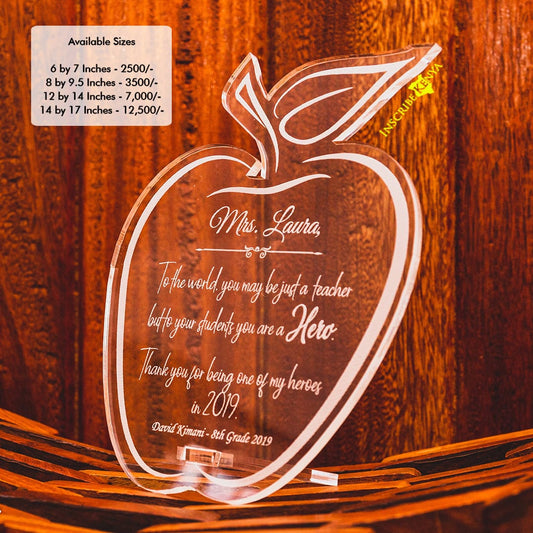 Acrylic Apple Inscribed Message Frame MF011