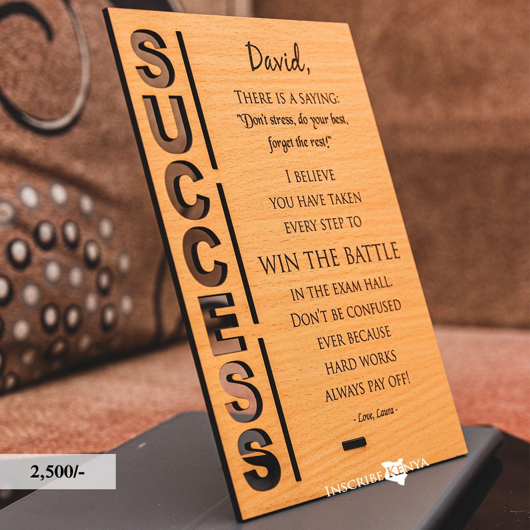 Wooden Success Inscribed Message Frame MF009