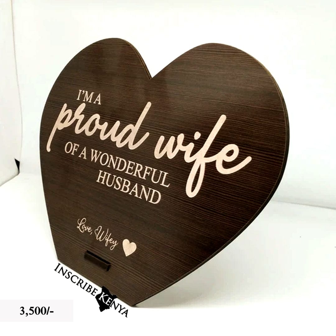 Wooden Heart Inscribed Message Frame MF015