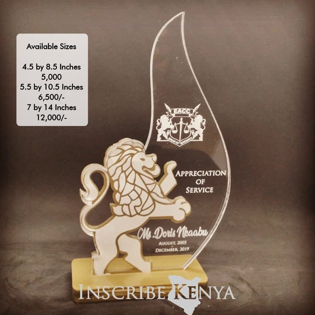 Acrylic Lion Award/Tophy Plaque A021