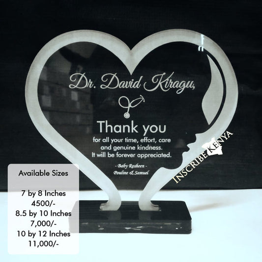 Doctor Heart Acrylic Award/Tophy Plaque A005
