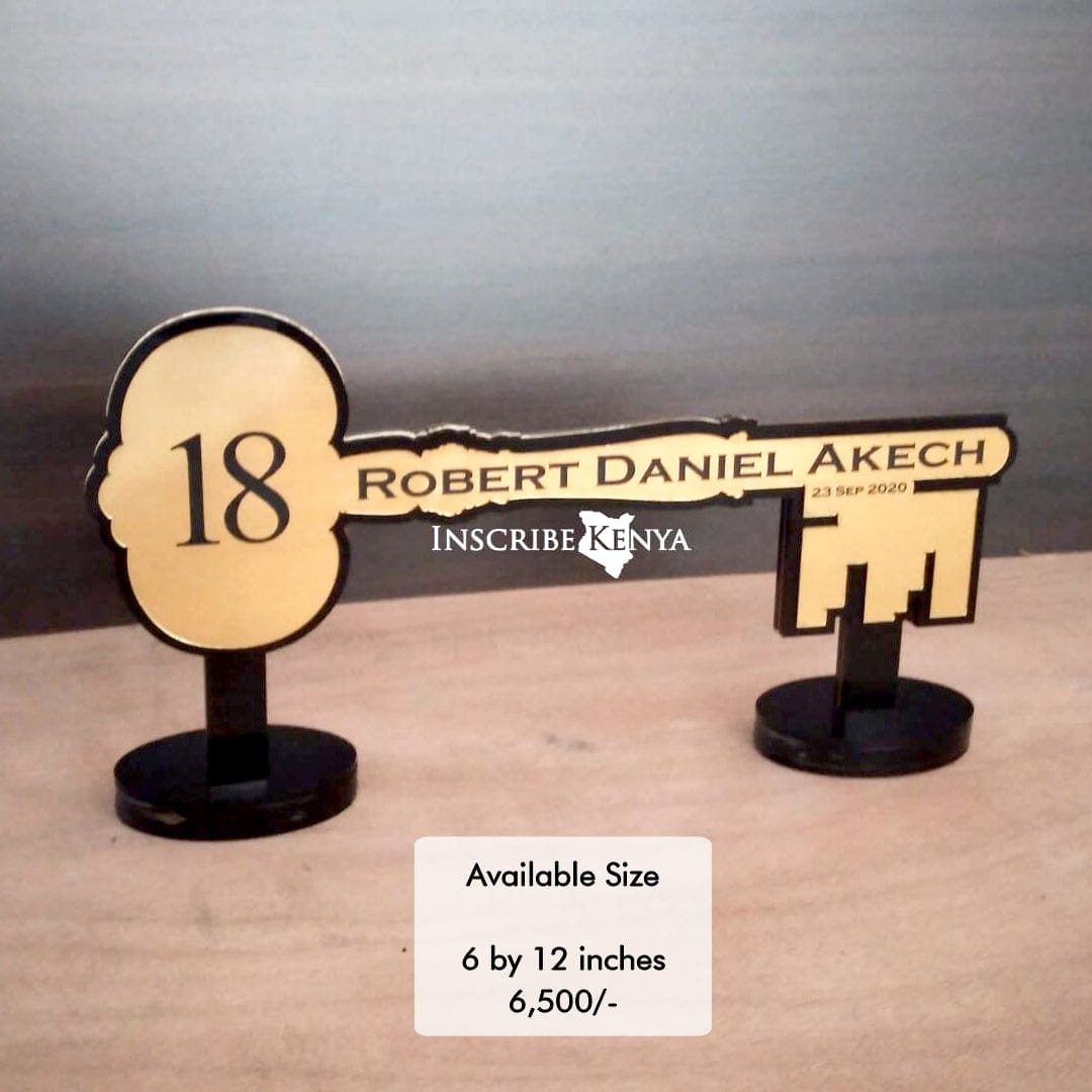 Acrylic Key Award/Trophy Plaque 18 A026 – InscribedGiftsKe