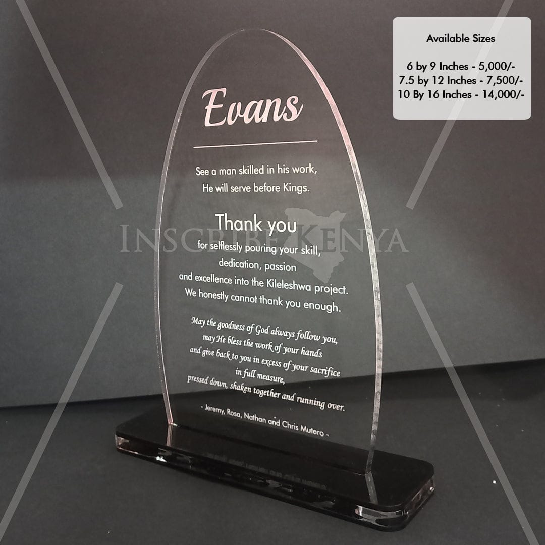 Acrylic Oval Award/Tophy Plaque A033