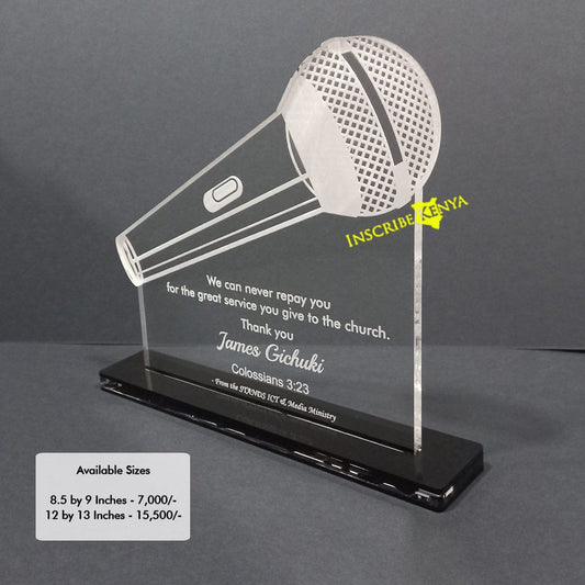 Acrylic MIC Shaped Award/Tophy Plaque A043