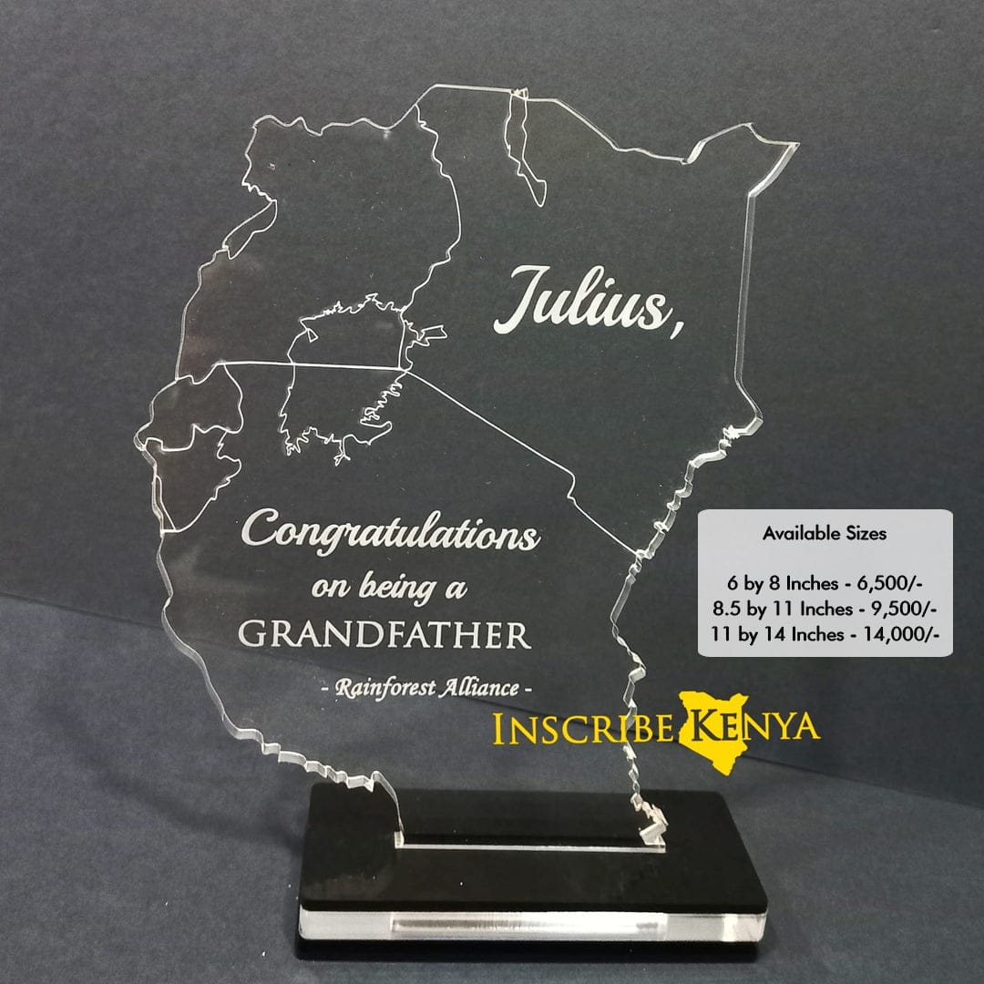 East Africa Shaped Acrylic Award/Tophy Plaque A045