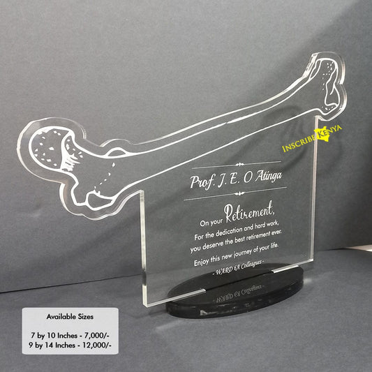 Femur Bone Shaped Acrylic Award/Tophy Plaque A049