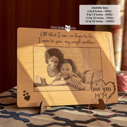 Wooden Heart Love Inscribed Photo Frame PF007