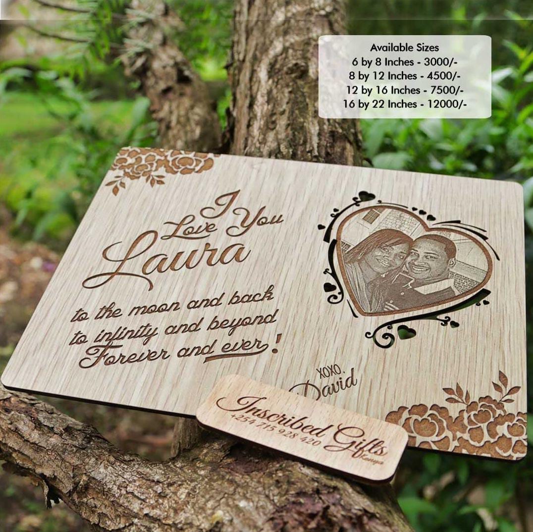 Wooden Heart Inscribed Photo Frame PF003