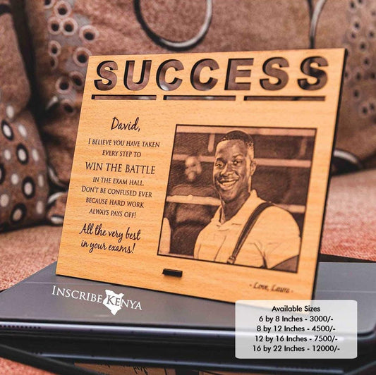 Wooden Success Inscribed Photo Frame PF005