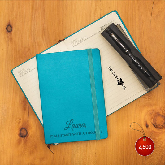 Personalized Blue Notebook + Pen
