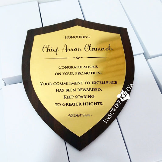 Acrylic Shield Inscribed Message Frame MF020