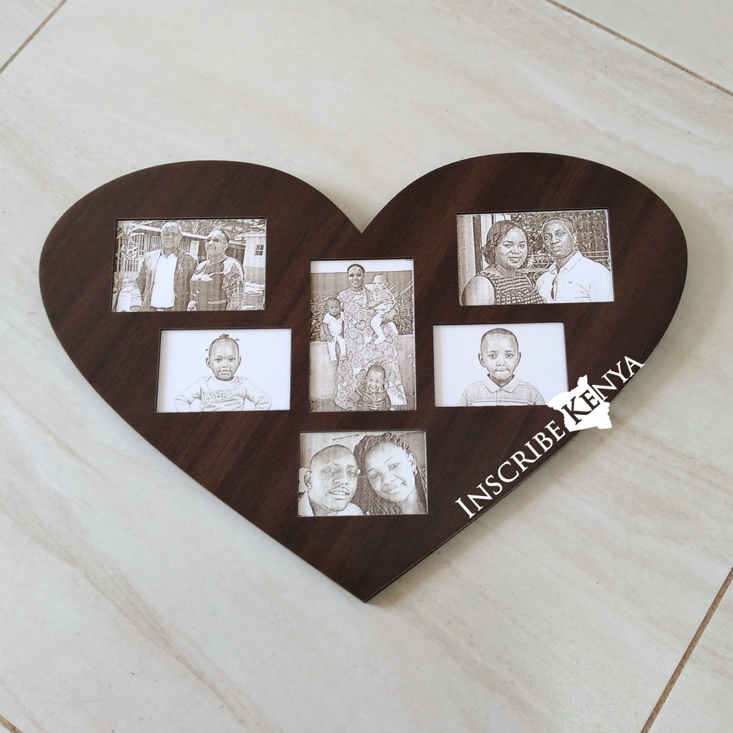 Wooden Heart Collage Picture Frame
