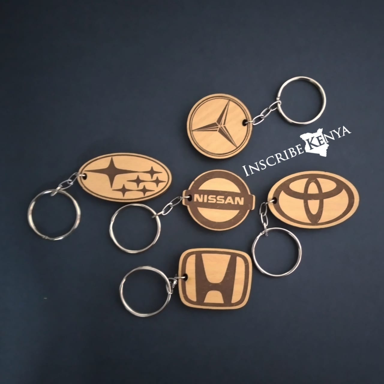 Car logo shaped Wooden Keyholder – InscribedGiftsKe