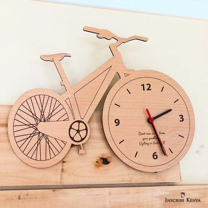 Bicycle Shaped Wooden Wall Clock