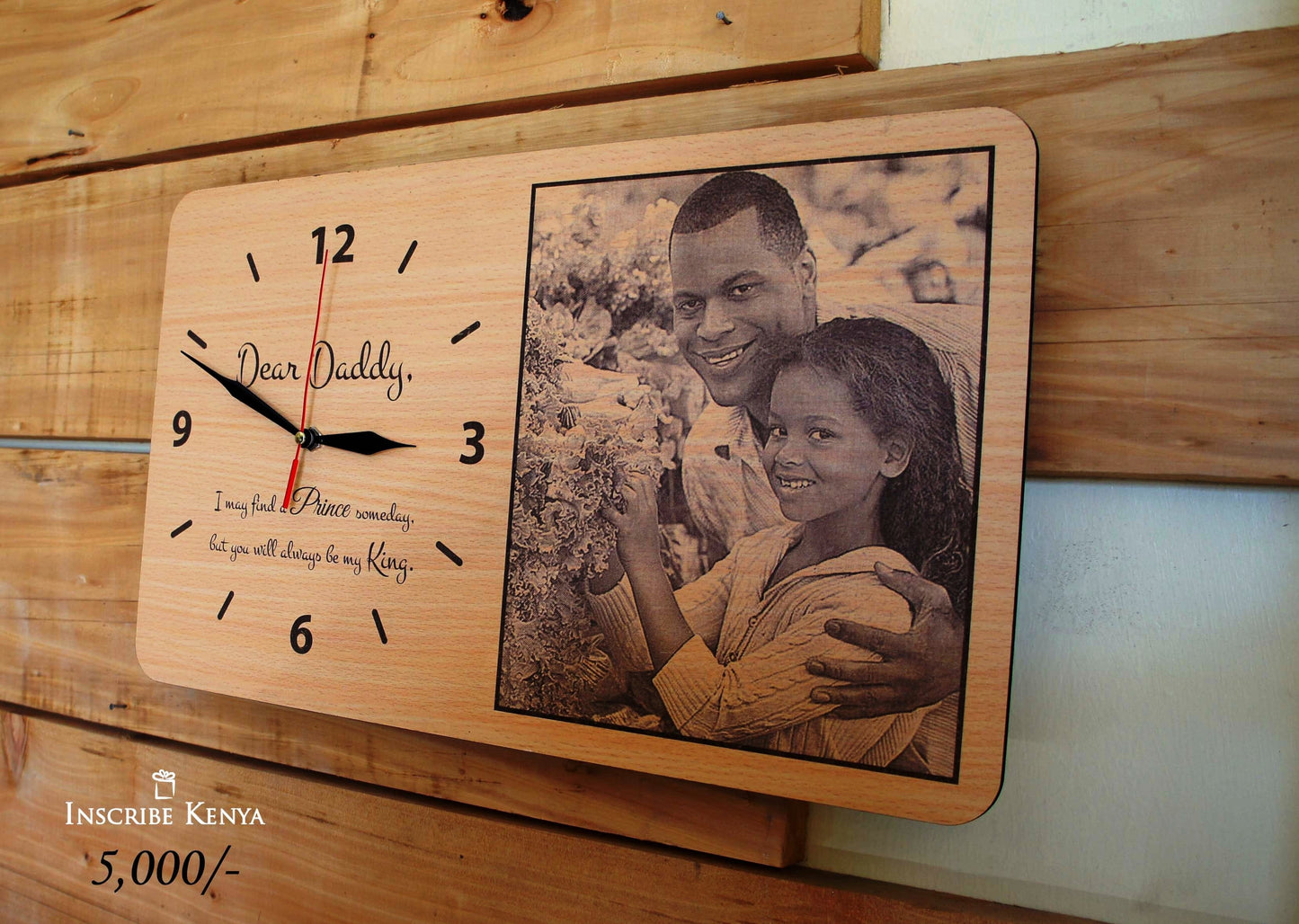 Wooden Rectangular Picture Clock