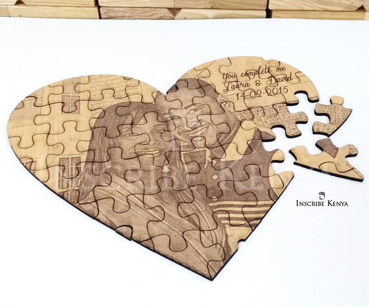 Wooden Heart Puzzle - 36 pcs
