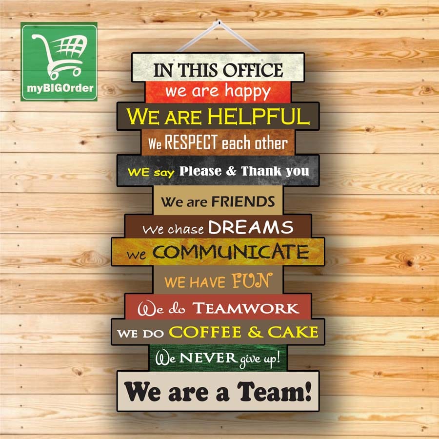 In this Office Wall hang 16 by 27 Inches (Tough Cardboard)