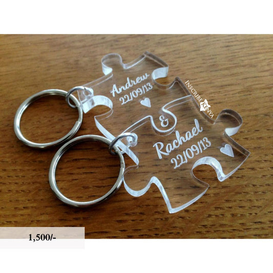 Acrylic Puzzle Pair Keychains