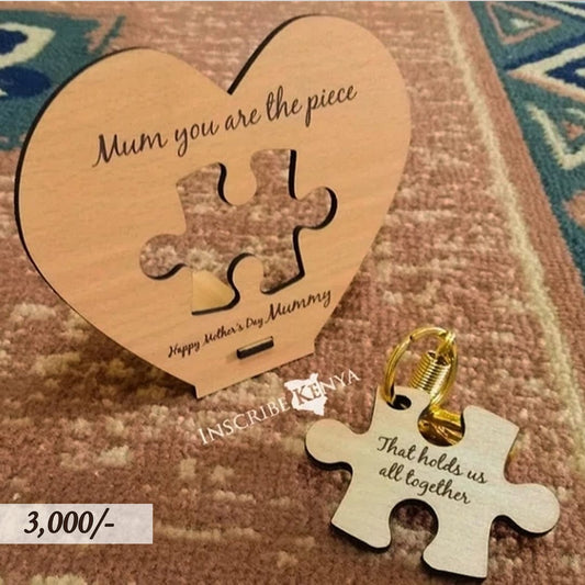 Wooden Heart Key Cut + Puzzle Kechain - Click to View