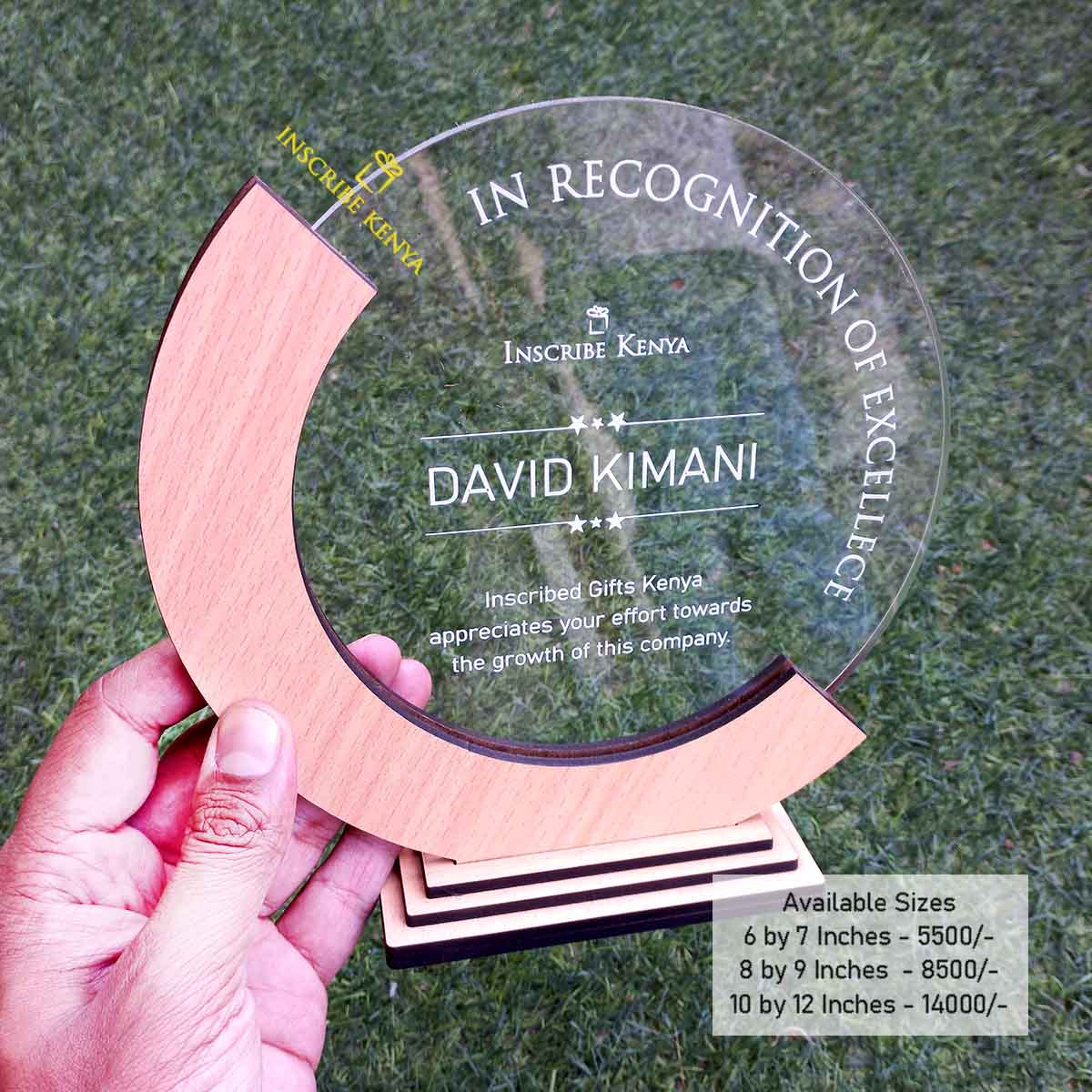 Wooden Acrylic Round Trophy / Award / Plaque