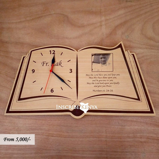 Wooden Bible / Book Shaped Wall Clock WC013